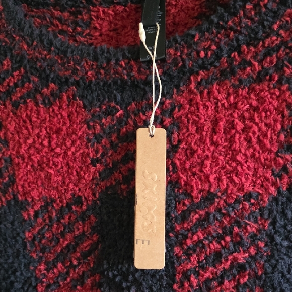 Skims Cozy Red Buffalo Plaid Pajama Sweater 🦈 - Picture 3 of 5